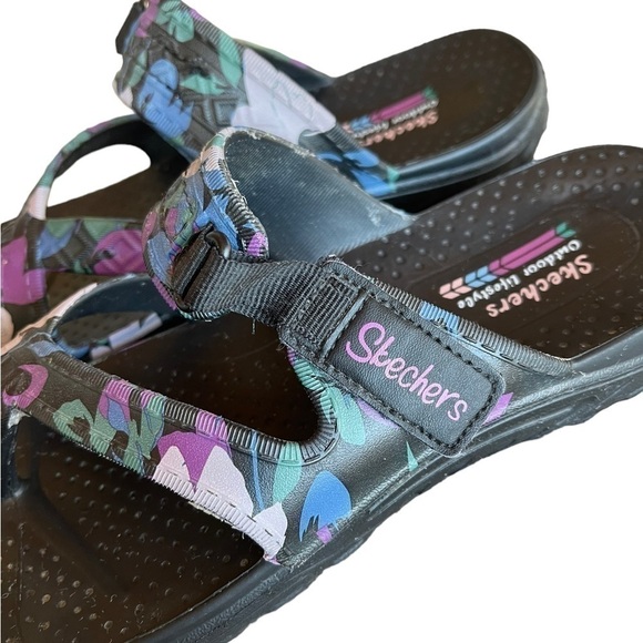 Skechers Raggae Trailway Sandals foamie rainforest pattern EUC size 8 - Picture 3 of 9